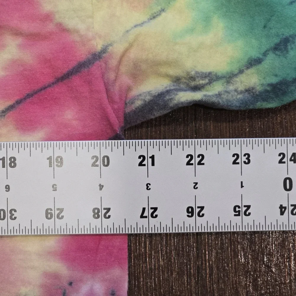 DOM Tie Dye T-Shirt Size L Peace Sign Graphic Rainbow Spiral‎ 100% Cotton